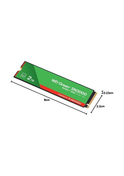 Tr Green Sn3000 Nvme 2 Tb 5.000 Mb/sn'ye Kadar Okuma 4.000 Mb/sn'ye Kadar Yazma - Wds200t4g0e