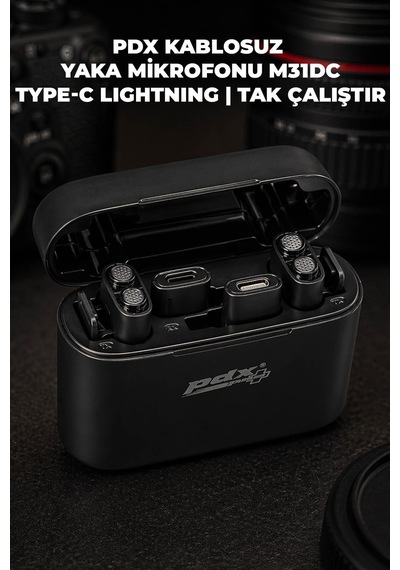 Pdx Kablosuz Yaka Mikrofonu M31dc Type-c Ve Lightning Uyumlu