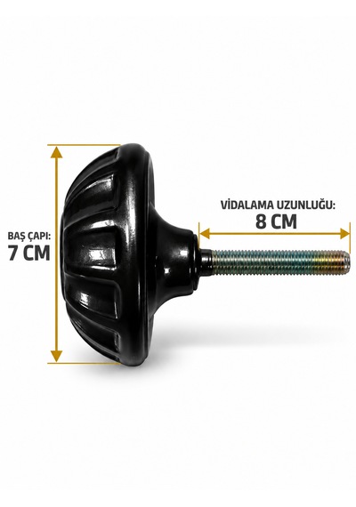 Baba Papatya Kapı Tokmağı Kapı Topuzu Kolu Metal Tokmak Siyah Kapı Tutacağı