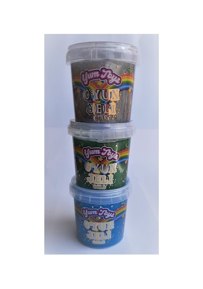 Yumtoys Gold Serisi Slaym - Hazır Slime 3 Renk 3 Kutu 140x3 Gr Yeşil, Mavi, Gümüş