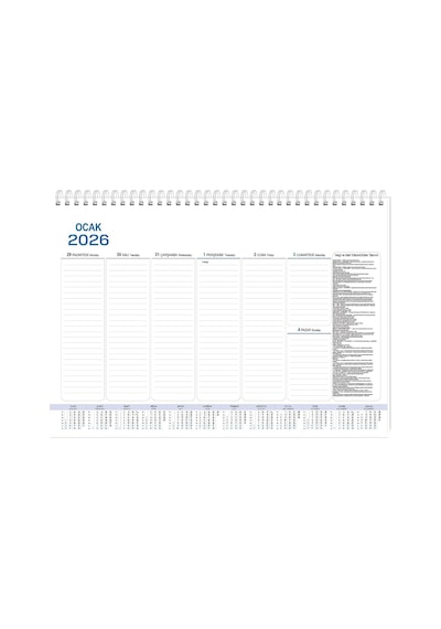 Keskin Color 2026 Aj-70 28x40 Haftalık Spiralli Masa Sümeni Genel