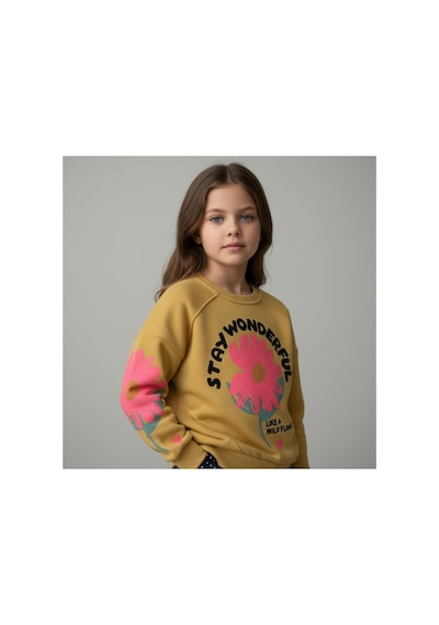 Fesshera Kids Kız Çocuk Sweatshirt Pamuklu Kışlık Kalın Baskılı Sweatshirt-uzun Kollu Rahat Kesim Bisiklet Yaka Sarı Fesshera Kids Kız Çocuk Sweatshirt Pamuklu Kışlık Kalın Baskılı Sweatshirt-uzun Kollu Rahat Kesim Bisiklet Yaka Sarı