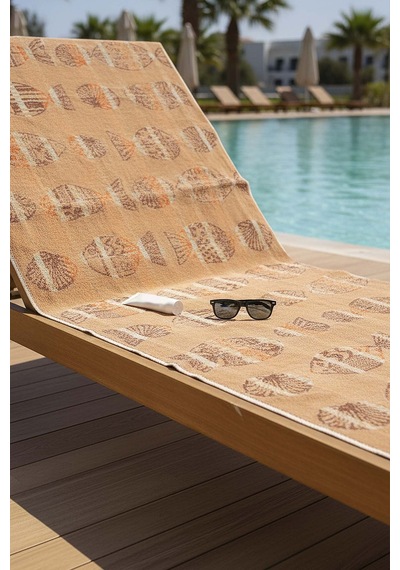 Turuncu Aztec %100 Pamuklu Plaj Havlusu 70x140 Cm Çok Renkli
