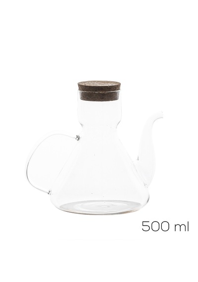 Porsima 6517 Mantar Kapaklı Borosilikat Cam Yağlık Sirkelik Yağdanlık 500 Ml Şeffaf