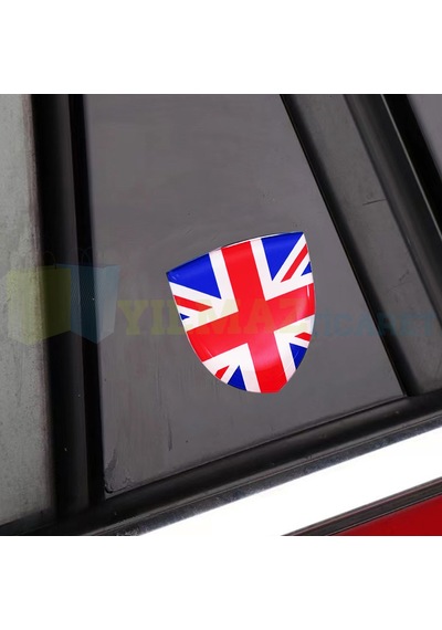 Mini Cooper Union Jk Rozet Yan Çamurluk Kelebek Cam Damla Silikon Etiket Oto Sticker 2 Adet