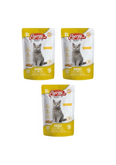Energy Tavuklu Yetişkin Yaş Pouch Kedi Maması 3 x 85 G