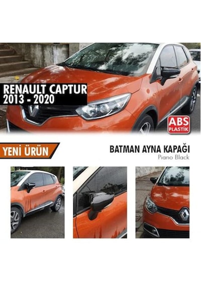 Sts Oto Aksesuar Renault Captur 2013-2017 Batman Yarasa Ayna Kapağı Piano Black Abs Plastik (01)
