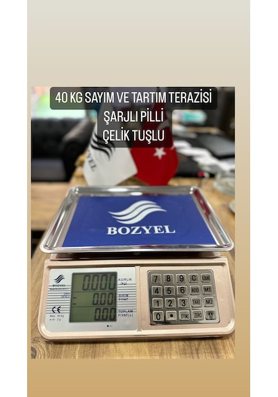 40 Kg-2 Gr-terazi-tartım Sayım Ve Fiyat Hesaplamalı-şarjlı-güçlü