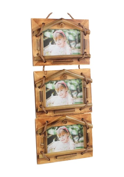El Yapımı Doğal Ahşap 3 Lü Bambu Bamboo Fotoğraf Çerçevesi Dekoratif Ev Ofis Hediyesi Duvar Süsü - 8