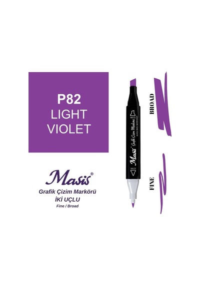 Çift Uçlu Marker Grafik Çizim Kalemi 82 Açık Menekşe