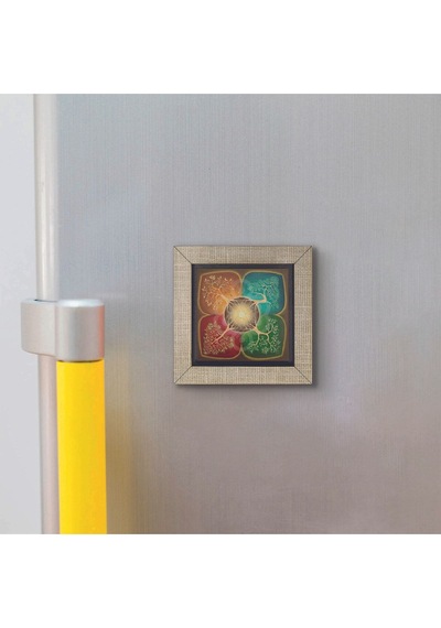4 Mevsim Ağaç Baskılı Mdf Magnet 7x7 6
