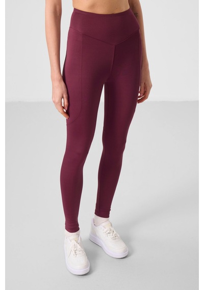Tommylife Bordo Standart Fit Esnek Performans Kadın Tayt - 94666 Bordo