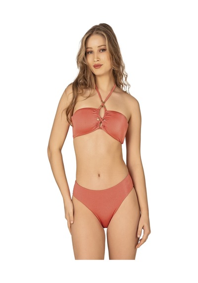 Endeep Kadın Aksesuar Detaylı Boyundan Bağlamalı Turuncu Bikini Takımı-turuncu Turuncu