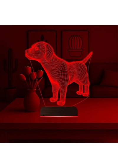 Luvivia Köpek Tasarım 3d Lamba - Masa Gece Lambası Şeffaf