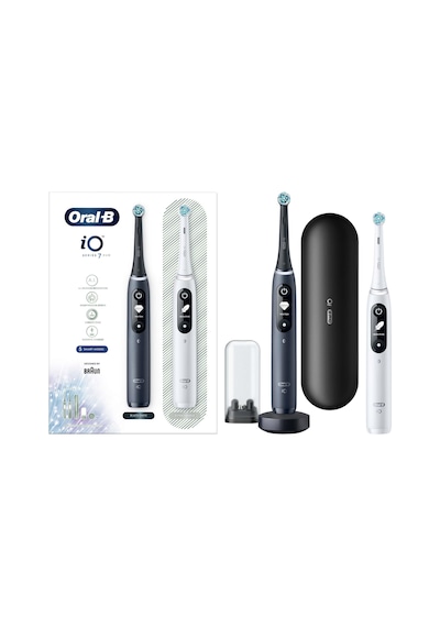 Oral-B iO7 Şarjlı Diş Fırçası Seti 2'li Siyah - Beyaz