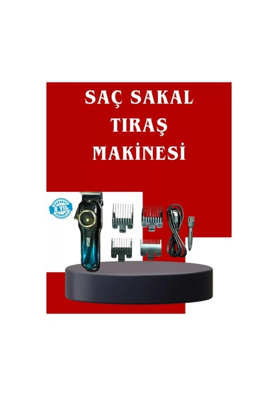 Uzun Çalışma Süreli Lcd Göstergeli Saç Kesme Makinesi Çok Renkli
