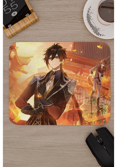 Zhongli Genshin Impact Anime Gacha V4 - 22x18 Gaming Mouse Pad Fare Altlığı