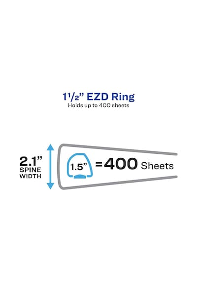 Avery Sağlam Ezd Halkalı Klasör, 3 Halka, 3,8 Cm Halka Genişliği, 21,6 X 27,9 Cm Kağıt İçin, Siyah 79695