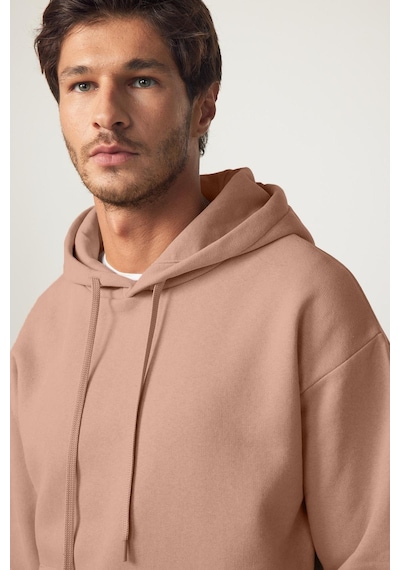 Tudors Unisex Oversize Geniş Kesim Pamuklu Yumuşak Dokulu İçi Polarlı Basic Vizon Renk Kapüşonlu Sweatshirt-31466-vizon Vizon Tudors Unisex Oversize Geniş Kesim Pamuklu Yumuşak Dokulu İçi Polarlı Basic Vizon Renk Kapüşonlu Sweatshirt-31466-vizon Vizon