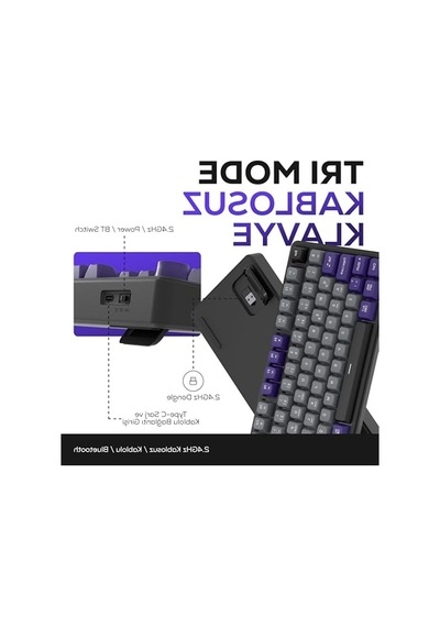 Kablosuz Gaming Klavye, Membran Lcd Rgb Aydınlatma İle Modern Tasarım