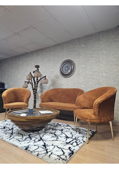 Zafir Teddy Takım Gold Kaplama Sivriltme Ayak Çay Seti Koltuk - Berjer , Balkon, Salon, Ofis Kiremit Zafir Teddy Takım Gold Kaplama Sivriltme Ayak Çay Seti Koltuk - Berjer , Balkon, Salon, Ofis Kiremit