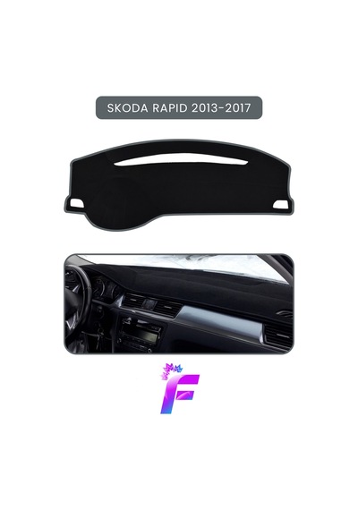 Skoda Rapid 2013-2017 Araca Özel Torpido Örtüsü Ön Göğüs Kılıfı Tam Koruma Tam Uyum A80 Torpido Halısı