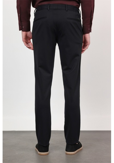 İmza Siyah Yan Cep Kendinden Desenli Örme Jogger Slim Fit Esnek Pantolon 1003260174