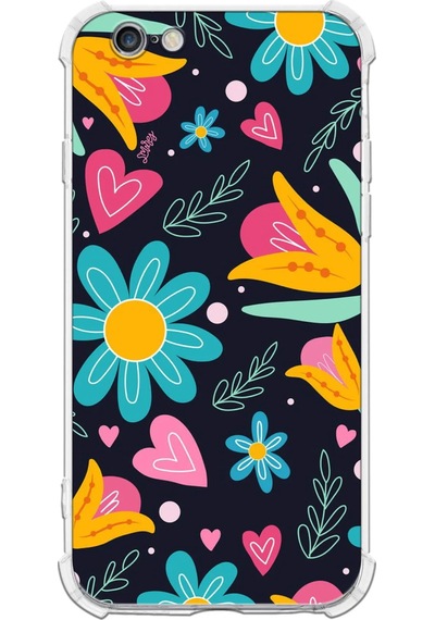 Apple Uyumlu iPhone 6s Retro Color 1 Baskılı Şeffaf Köşe Korumalı Antişok Kılıf