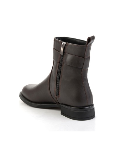 Kahve Hakiki Deri Kadın Bot & Bootie K02724560303 Kahve