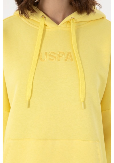 U.S. Polo Assn. Kadın Sarı Kapüşonlu Sweatshırt 50292370-VR044