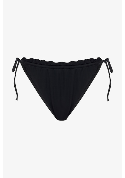 Penti Siyah Super Frill Bağlamalı Düşük Bel Bikini Altı Siyah