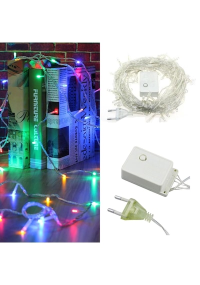 10 Metre 100 Ledli 8 Fonksiyonlu Karışık Renkli Rgb Led Lamba 4801 Diğer