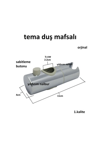 Tema Duş Mafsalı Fiskiye Oturağı Banyo Duş Seti Düğmeli Tip