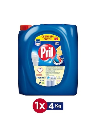 Pril Elde Yıkama Sıvı Bulaşık Deterjanı Limon Kokulu 4 Kg 3.87l Soğuk Suda Etkili
