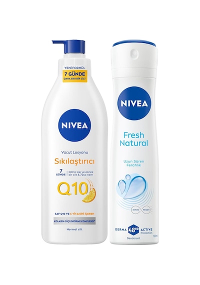 Tr Q10 Sıkılaştırıcı Vücut Losyonu 400 Ml+ Nıvea Kadın Sprey Deodorant Fresh Natural 150 Ml