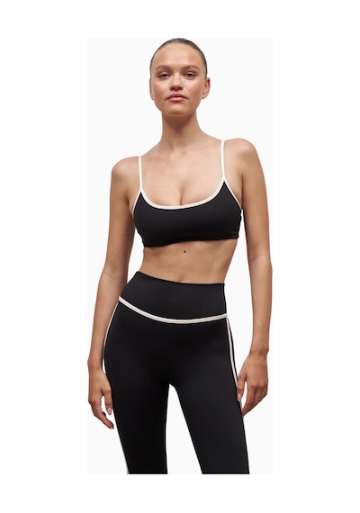 Because Of Alice Base Contrast Trim Cami Bra Tamamlayıcı Spor Sütyeni Siyah