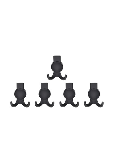 Solo Lüks Askı, Metal, Vestiyer Askı, 170 Gr, Dolap Askılık, Duvar Askılığı, Mat Siyah Vidalı 5 Adet