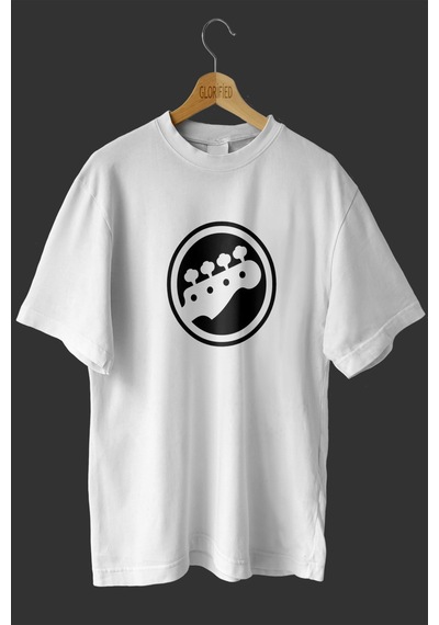 Noıssey -wed 4 Telli Bas Sapı Tasarım Baskılı Oversize T-shirt Tişört Beyaz