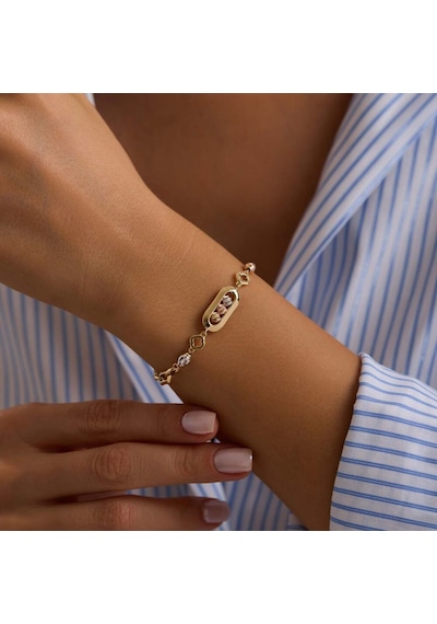 Sembolgold 14 Ayar Dorika Bileklik İtaly 18+3 Cm T14352 Renkli