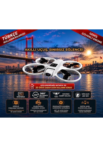 L88 Hd Kamera Ledli 360 Dönebilen Optik Akış Sabitleme Ve Başsız Modlu Drone
