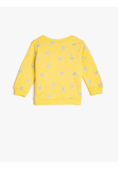 Koton Sim Detaylı Sweatshirt Sarı 0ymg19482ok