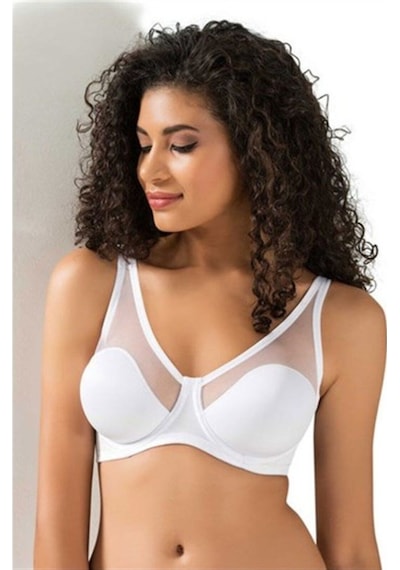 Le Jardin 9200-b Tül Kaplı Soft Cup Sütyen Beyaz Beyaz
