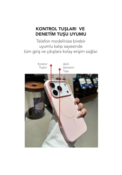 Apple İphone 17 Pro Max Uyumlu Magsafe Lansman Silikon Kılıf Pudra