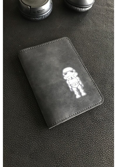 Vip Gift Starwars Pasaport Kılıfı Vegan Deri Pasaportluk Baskılı Siyah Çok Renkli