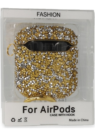 Airpods Uyumlu 2 2.nesil Mira Taşlı Kılıf - Gold