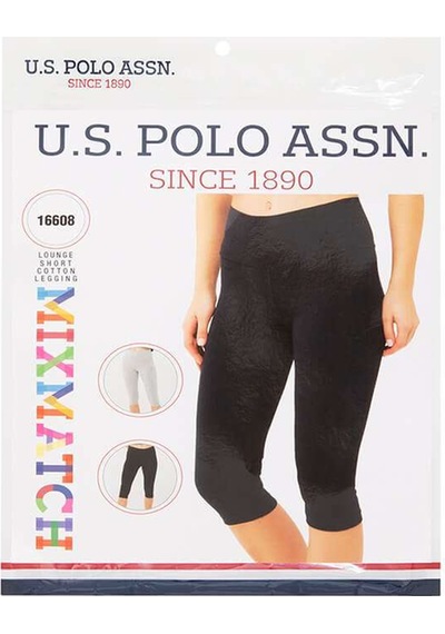 U.S. Polo Assn. Kadın Gri Melanj Kısa Tayt 16608 Gri