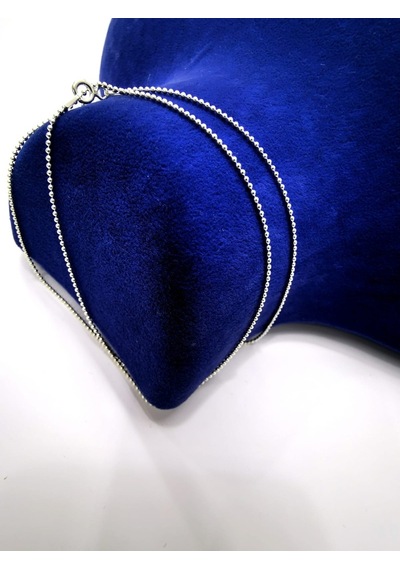 Omar Silver Kadın Top Kolye Ithal Rodyumlu Zincir 1,2 Mm