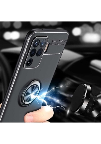 Oppo Reno 5 Lite Kılıf Zore Ravel Silikon Kapak Kırmızı