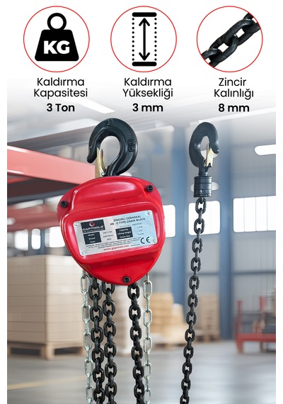 Zincirli Caraskallar 3ton 3metre Gpc3t3m