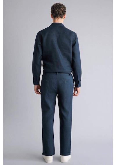 Defacto Relax Fıt Duble Paça Keten Pantolon C1826ax26smnv255 Lacivert-nv255